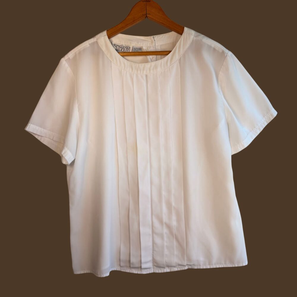 Vintage 80s Bethany Pleated Front Blouse